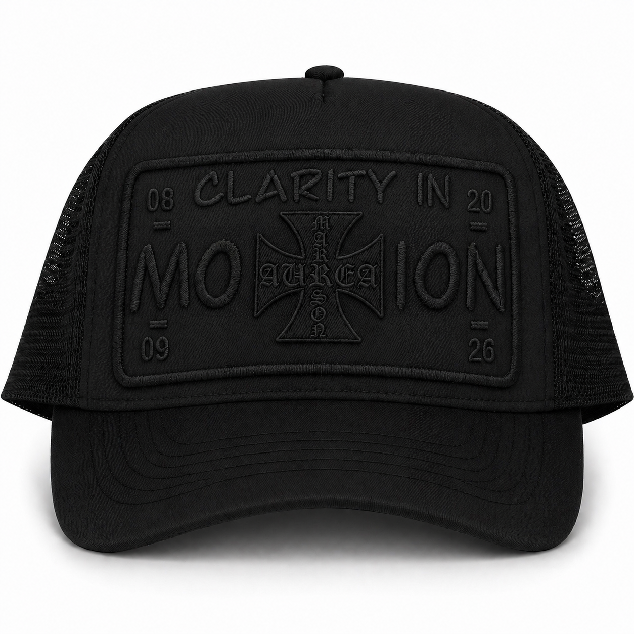 Clarity In Motion™ Triple Black Trucker Hat