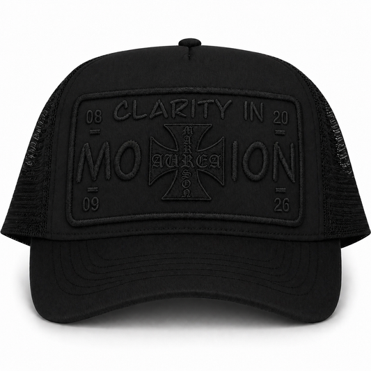 Clarity In Motion™ Triple Black Trucker Hat