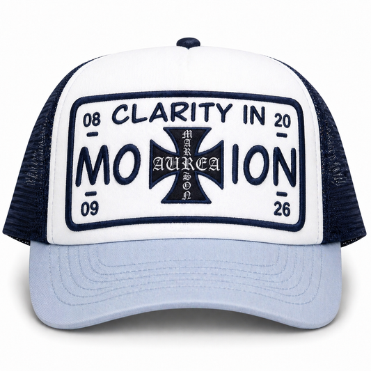 Clarity In Motion™ Navy Stark Trucker Hat